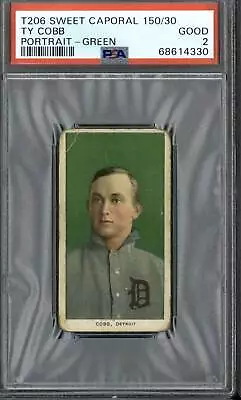 1909 T206 Ty Cobb Green Portrait - PSA 2 (Sweet Caporal) • $8450