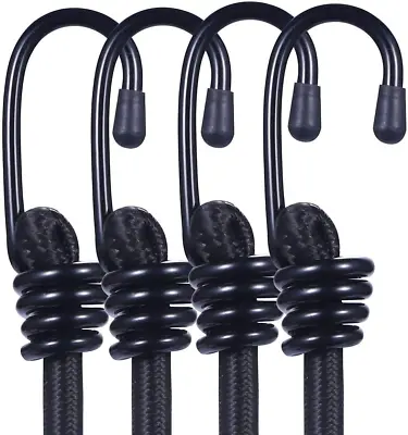 Bungee Cords Heavy Duty Outdoor 2ft Bungee Straps With Hooks Black Bunji Cord 24 • $13.99