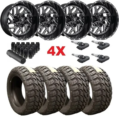 Fuel Gloss Black Milled Wheels Rims Triton Tires 33 12.50 20 F-150 F150 Mt Mud • $2695