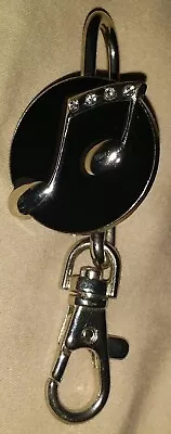 Alexx Black & Silver Musical Note Key Chain W/ Rhinestone Accents • $5