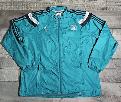 Adidas 2016 Boston Marathon Teal Anthem Men's Windbreaker Jacket Size 2XL New • $77.06