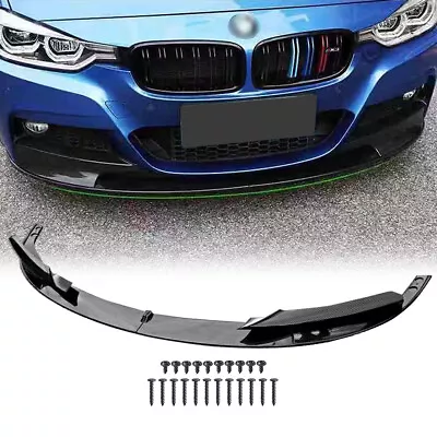 Fit For 2012-2018 BMW F30 3 Series M Sport Front Bumper Lip Spoiler Carbon Fiber • $52.15