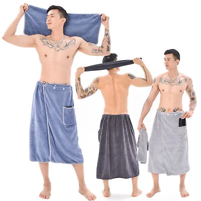 Men's Portable Towel Soft Bathing Skirt Shower Wrap Beach Blanket Washrooms • $19.99