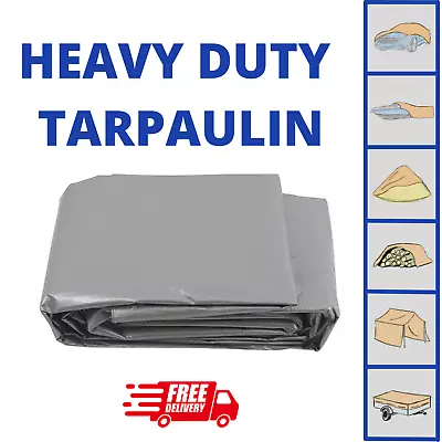 Tarpaulin Regular And Heavy Duty Waterproof Cover Tarp Ground Sheet Sizes • £4.99