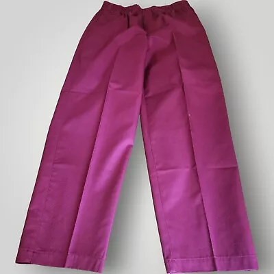 Cabin Creek Women's 10P Burgundy Elastic Waist Twill Pull On Pants Pockets • $12.99