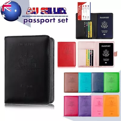 $8.99 • Buy Slim Leather Travel Passport Wallet Holder RFID Blocking ID Card Case Cover AU