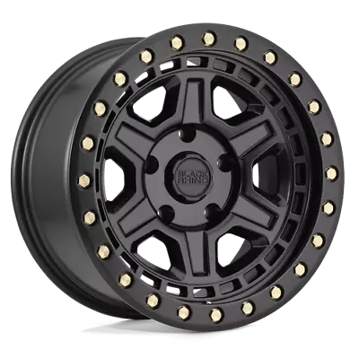 Black Rhino RENO 17X9 6X139.7 -12 112.10 MATTE BLACK W/ BRASS BOLTS Wheel/Rim • $337.17
