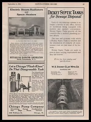 1926 W. S. Dickey Texarkana Texas Photo Septic Tank For Sewage Disposal Print Ad • $14.95