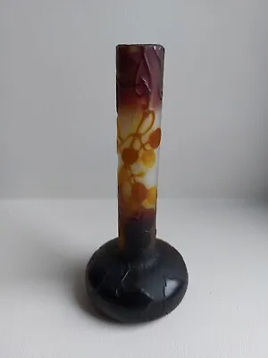 Vase Soliflore Emile Galle Signed Engraved IN Cameo To L’ Acid Top 13 CM • £357.83