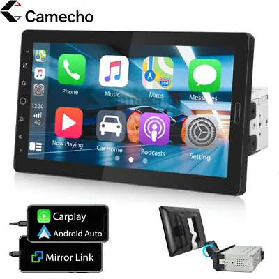 $91.99 • Buy Apple/Android Carplay 10.1  Car Stereo Radio Bluetooth Single 1 Din Touch Screen