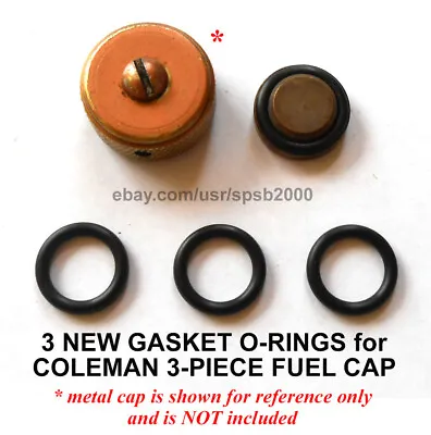 $4.95 • Buy 3 New Gas Cap Gasket O-rings For COLEMAN Fuel Filler Cap, Stove & Lantern Caps