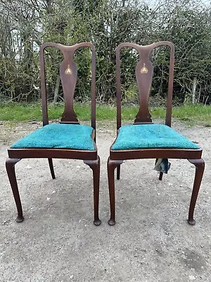 Pair Of Queen Ann Dining Chairs • £40