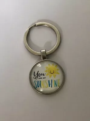 £3.95 • Buy You Are My Sunshine Round Silver Metal Keyring Gift, Happy Sunshine