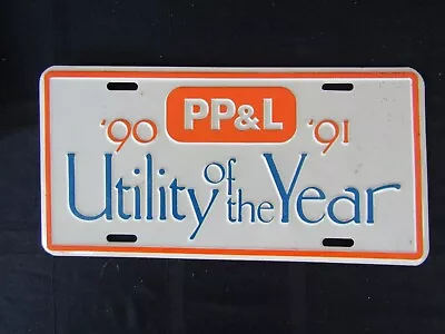 Vintage Pennsylvania PA Metal PPL License Plate- Utility Of The Year- 1990-91 • $27.95