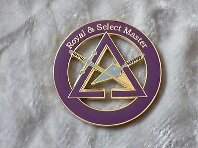 Masonic 3  Car Emblem York Rites Royal Select Master Trowel Sword Metal NEW! • $12.69