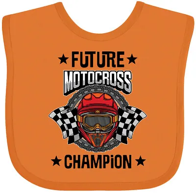 Inktastic Future Motocross Champion BMX Baby Bib Biking Race Rally Flags Helmet • $14.99