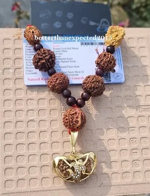 Rudraksha Rudraksh 1 2 3 4 5 6 7 Ganesh Mukhi Beads Mala Necklace Face Rosary R1 • $45.90