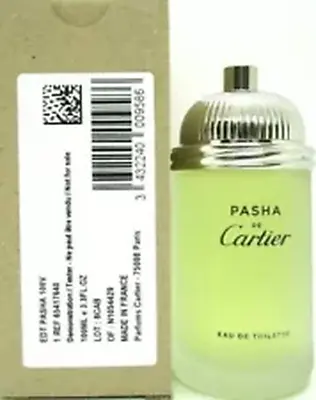 CARTIER PASHA  EDT SPRAY FOR MEN - 3.3 Oz/100 Ml NEW IN TESTER BOX - NO CAP • $79.95