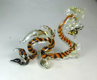 Hand Blown Glass Animal Dragon   Murano Style Figurine Ornament  Art  L-4.2  • $25.99