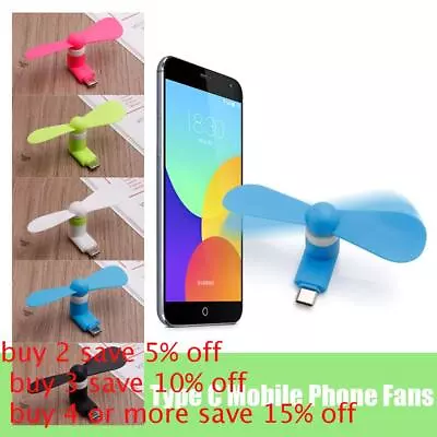 Cooling Fans Mini Micro Fan Mobile Phone USB C Type-C For Samsung Huawei Xiaomi • $5.38