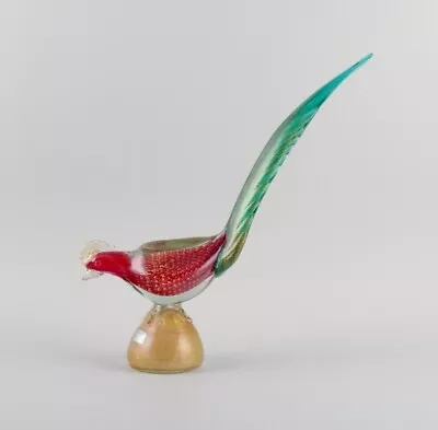 Murano Italy. Large Mouth-blown Sculpture In Art Glass. Exotic Bird. 1960s. • $470