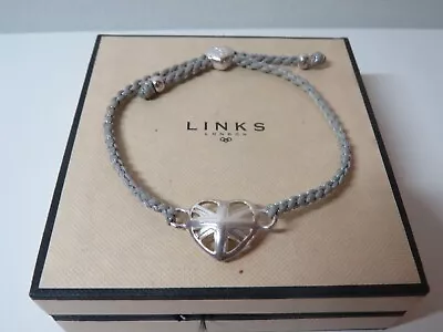 Links Of London  Sterling Silver Freindship Heart Bracelet 7-8.5  Very Good Con • £18.99