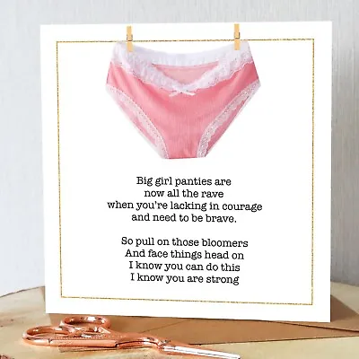 Big Girl Pants. Motivational Card. Bravery Courage Get Well Etc. Verse Poem. • £3.55