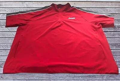 Augusta Sportswear Men's Golf Wind Shirt Coca Cola 1/4 Zip Short Sleeve 2XL • $19.99