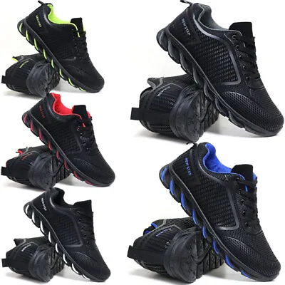 Mens Memory Foam Trainers New Shock Absorbing Walking Running Sports Gym Shoes • £9.95