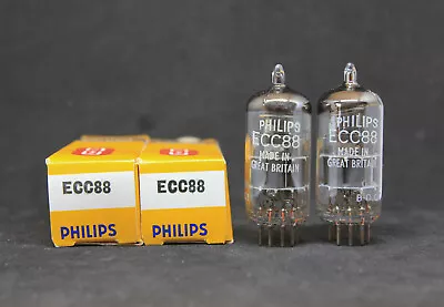 Mullard  /   Philips  ECC88 / 6DJ8  Blackburn      -     Matched Pair       NOS • $160