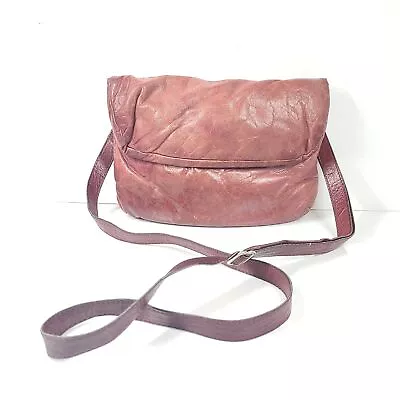 M0851 PF3 Leather Envelope Adjustable Crossbody Strap Bag Flap Pink Burgundy • $53.99