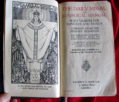 Daily Missal & Liturgical Manual W/ Vespers- Missale Romanum--england 1956 • $99.99