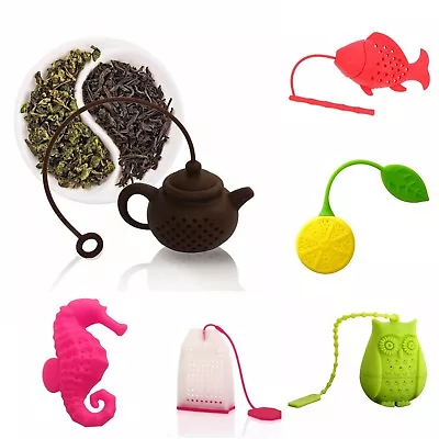 SPIRIUS Silicone Tea Infuser Loose Tea Leaf Leaves Herbal Strainer Many Designs • £4.49