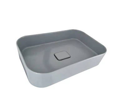 £72.99 • Buy Basin Sink Worktop Countertop Cloakroom Ceramic  Bathroom Rectang Gray 600x390mm