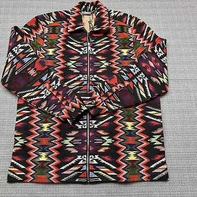 ASOS Jacket Mens Small Boxy Fit Jacquard Overshirt Aztec Tapestry Full Zip New • $49.98