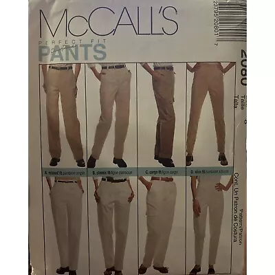 McCall's Sewing Pattern 2080 PERFECT FIT PANTS Relaxed Cargo Misses Size 8 • $9.50