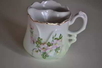 Vintage Shave Mug Green Floral Design Hand Painted NIPPON Porcelain • $12