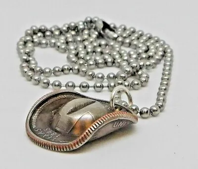 TEXAS COWBOY HAT PENDANT  US  STATE QUARTER Coin Rings Too • $19.99