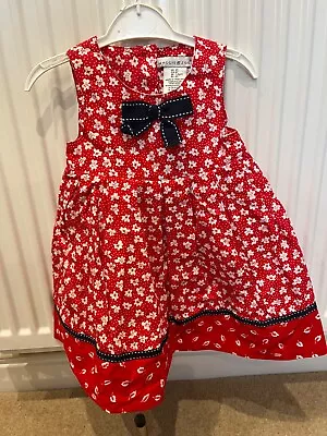 E.  Maggie & Zoe - Girls Sun Dress - Red/White - 1-2 Years Excellent Condition • £7.50