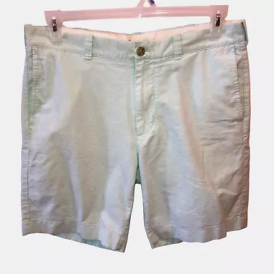 J Crew Men 34 Mint Green Cotton Pockets Flat Front Casual Chino Shorts 9  Inseam • $10.52