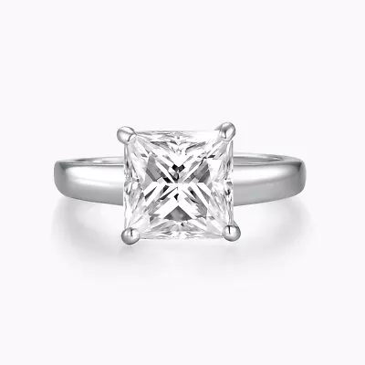 Ladies 925 Sterling Silver 1.5 Carat Princess Cut White Sapphire Solitaire Ring • £22.99