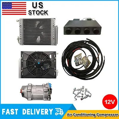 $499.99 • Buy A/c Kit Universal Under Dash Evaporator 12v 404-000–with Electric Compressor