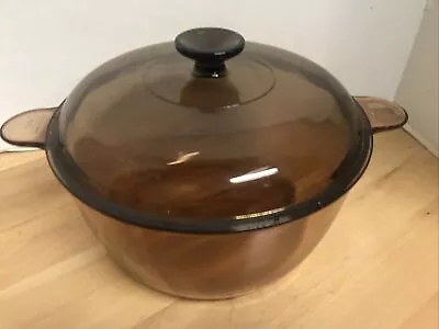 Corning Ware VISIONS AMBER Cookware 4.5 L 5 Quart Dutch Oven Stock Pot With Lid • $49.99