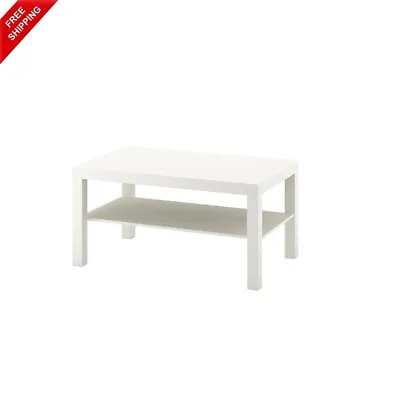 IKEA LACK White Coffee Side Table Living Room Table With Separate Shelf 90x55 Cm • £44.99