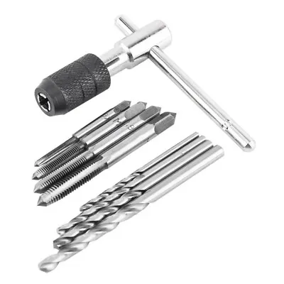 9pcs Hand Screw Tap Kit Set M3/M4/M5/M6 Reamer+Twist Drill Bits+T-Wrench Tool • $5.39