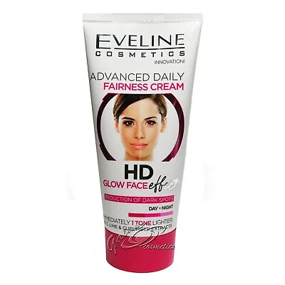 Eveline Fairness Cream HD Glow Face Effect Anti Dark Spots 1 Tone Lighter Skin • £5.55