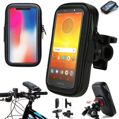 360° Waterproof Bike Mount Holder Case Bicycle Cover For Various Mobile Phone's • £8.49