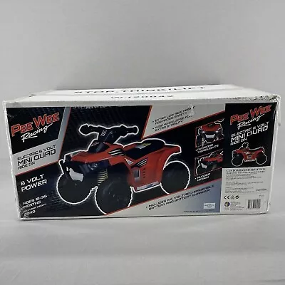 Pee Wee Kids Quad Bike Ride On Red Black Racing Electric 6 Volt Mini Outdoor New • $62