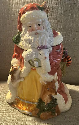 Large Ceramic Santa Cookie Jar Animals Country Bunny Deer & Fox Woodland Animals • $15