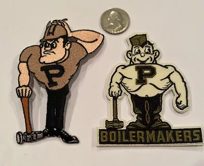 (2)-PU Purdue Boilermakers Vintage Style Embroidered Iron On Patches . 4”x 3” • $9.99